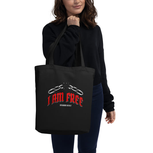 Eco Tote Bag (I AM FREE in red)