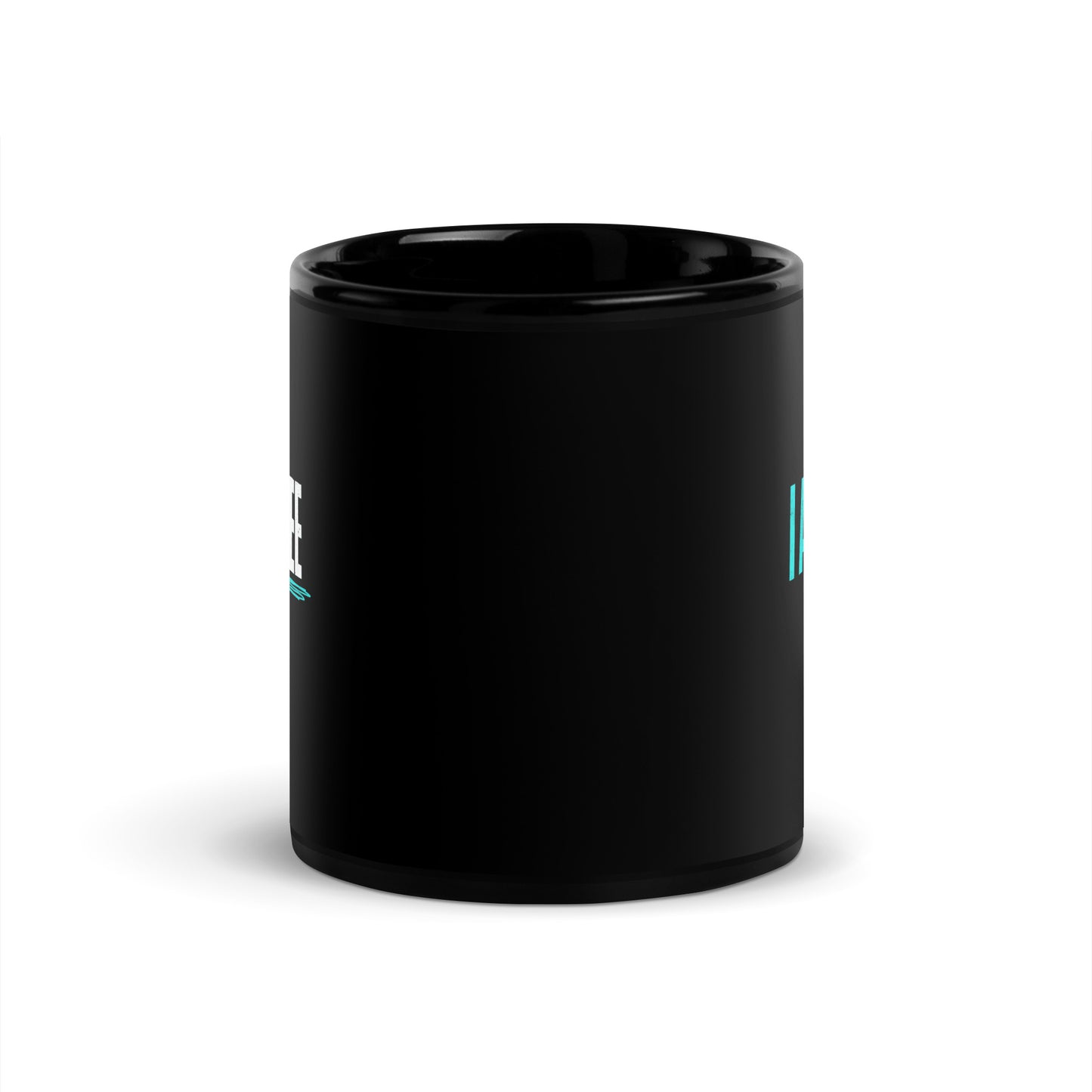 I am Free (Blue) Black Glossy Mug