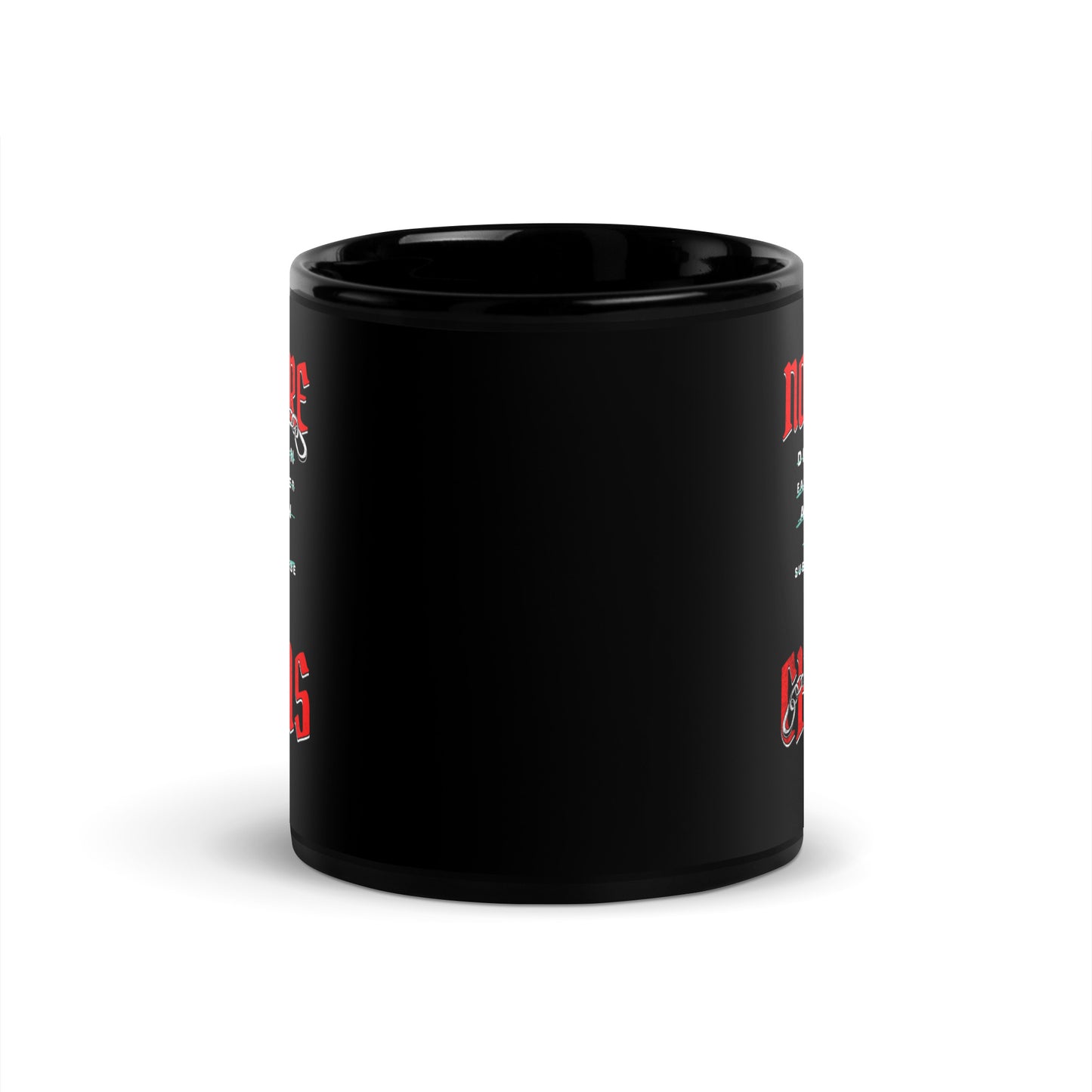 No More Chains (Red) Black Glossy Mug