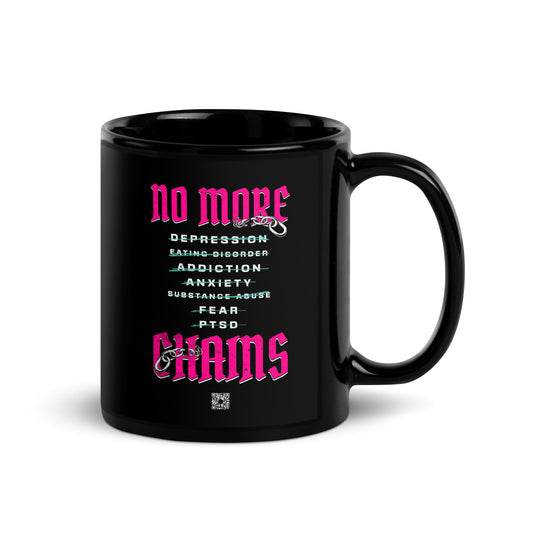 No More Chains (Pink) Black Glossy Mug