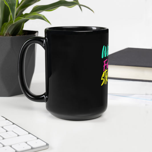 Warrior, Fighter, Stronger Black Glossy Mug