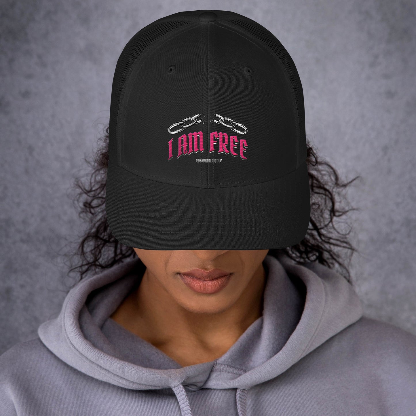 Trucker Cap (I AM FREE in pink)