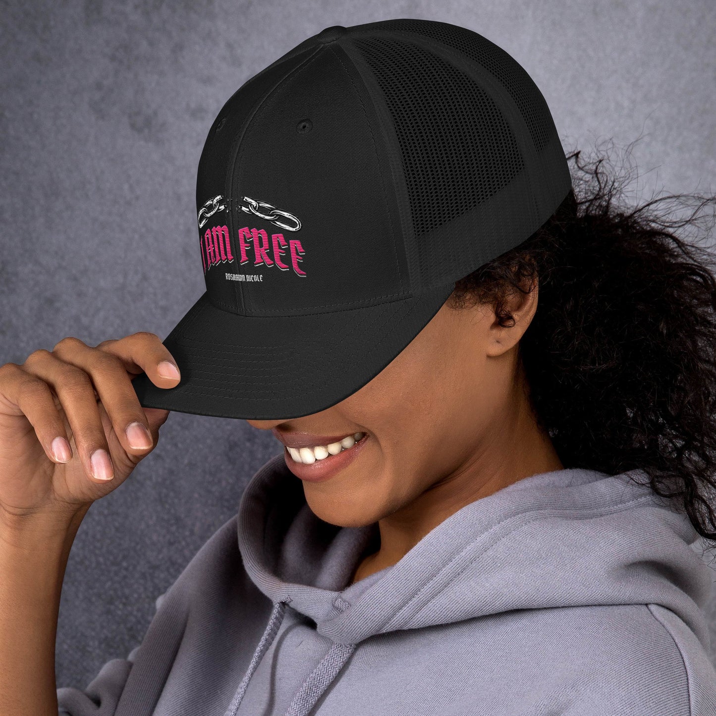 Trucker Cap (I AM FREE in pink)