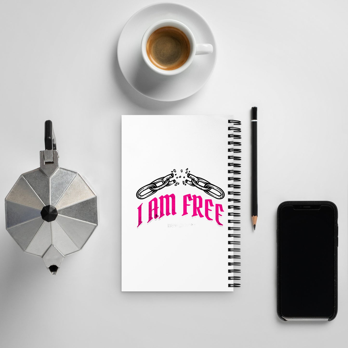 I AM FREE (Pink) Spiral notebook