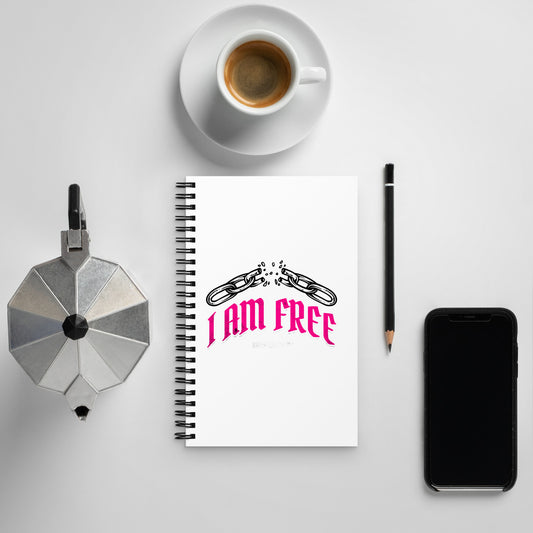 I AM FREE (Pink) Spiral notebook