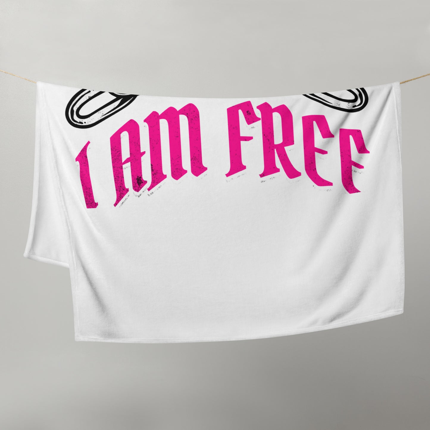 I Am Free Pink Throw Blanket