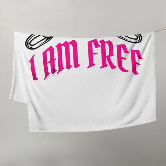 I Am Free Pink Throw Blanket