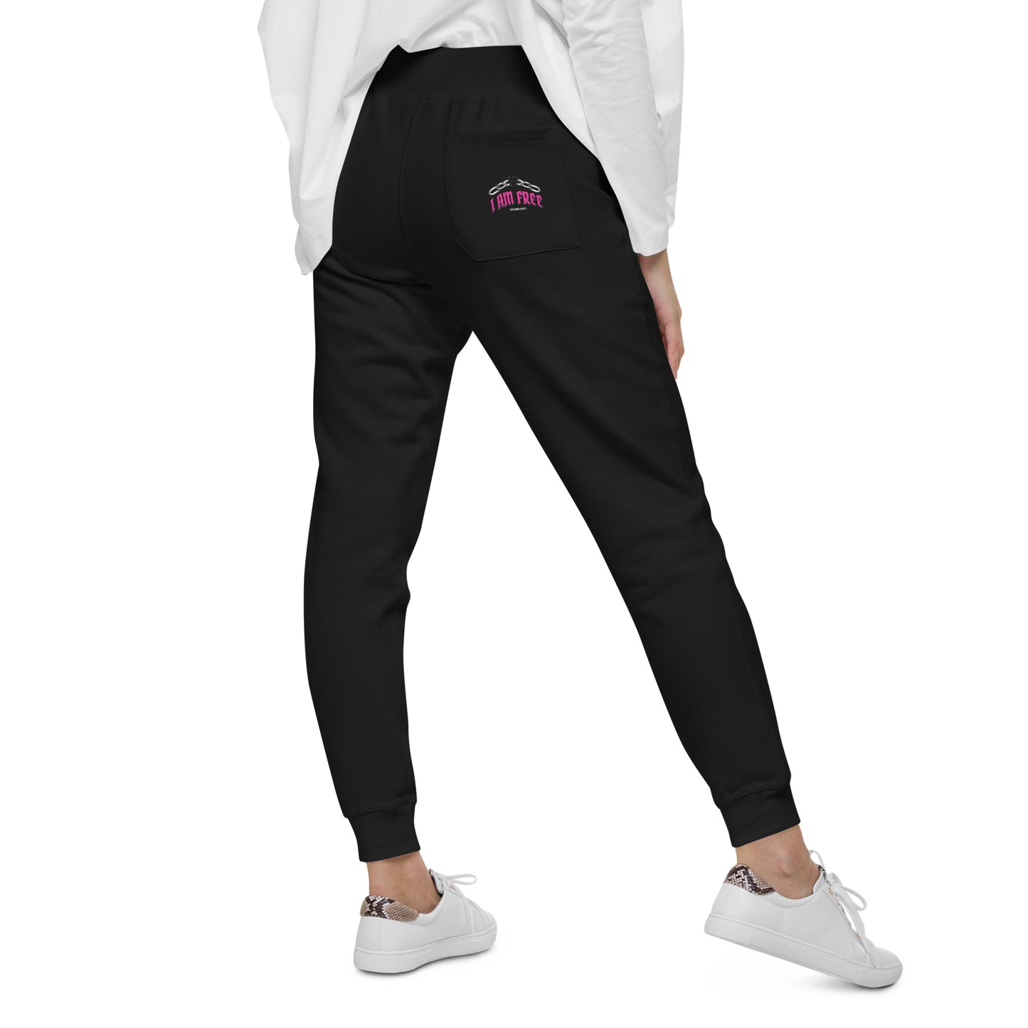 I AM FREE (Pink) Unisex fleece sweatpants