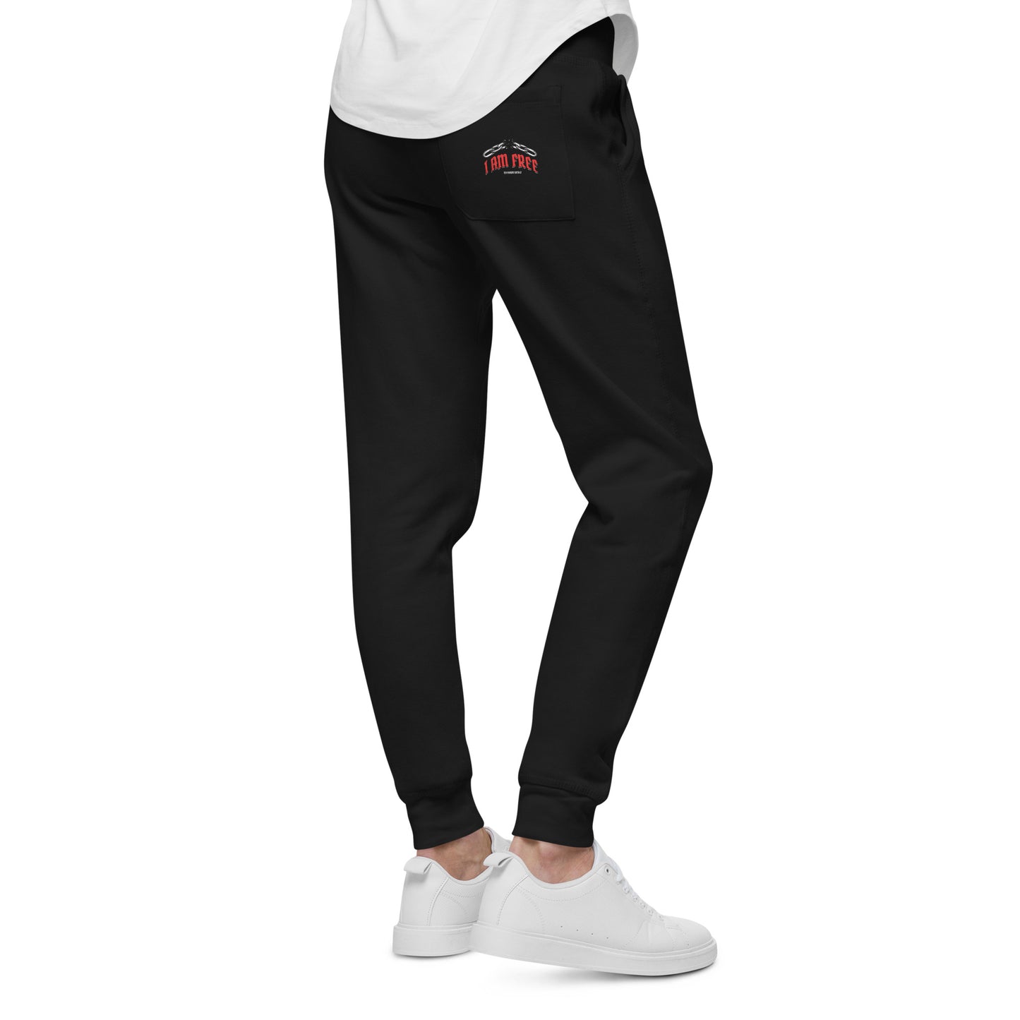 I AM FREE (Red) Unisex fleece sweatpants