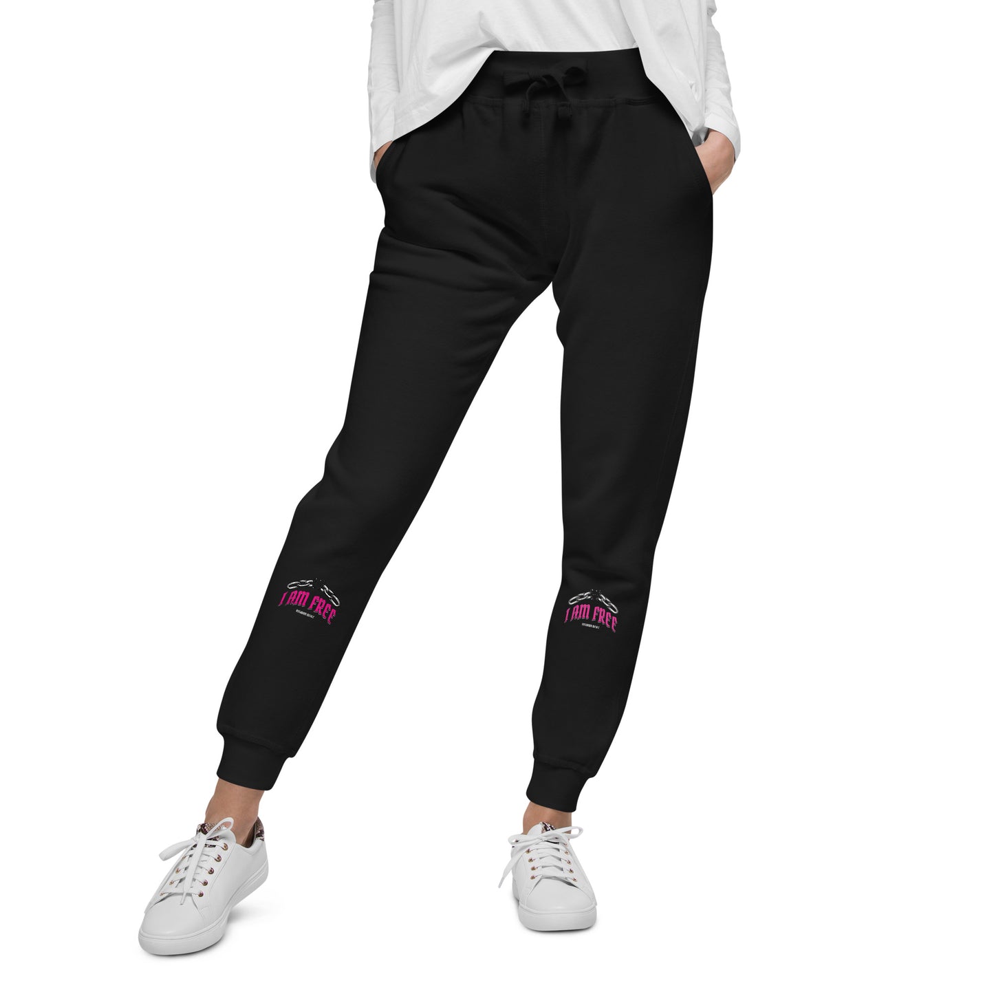 I AM FREE (Pink) Unisex fleece sweatpants