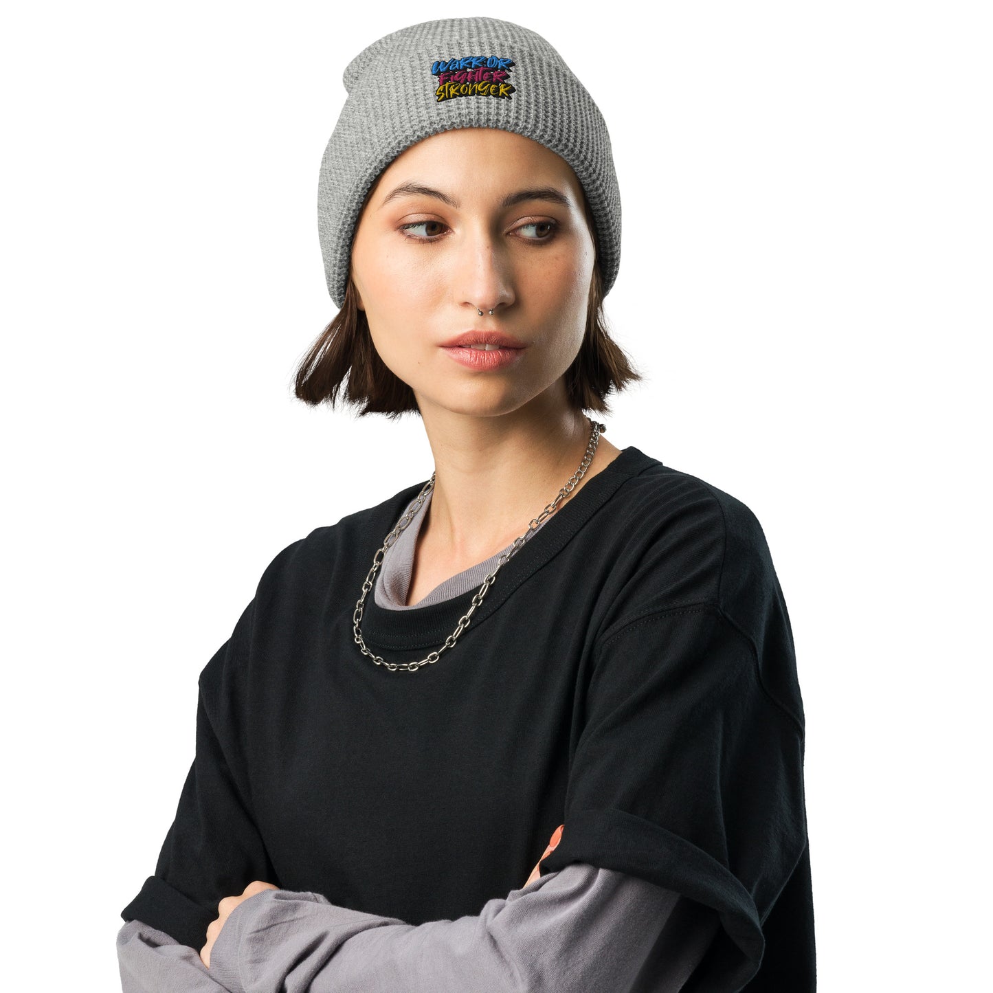 Warrior, Fighter, Stronger Waffle beanie