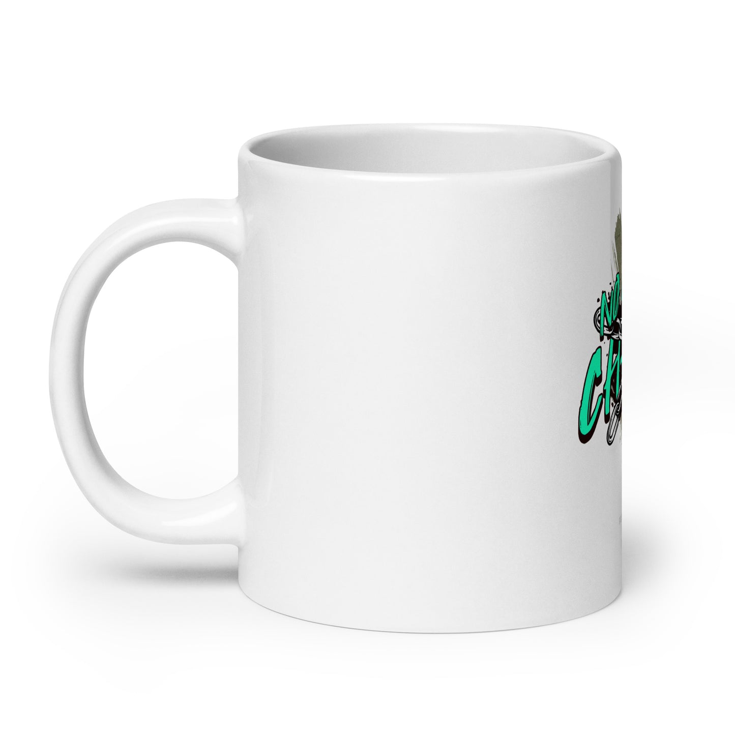 No More Chains White glossy mug